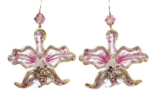 Orchid earrings pink petals