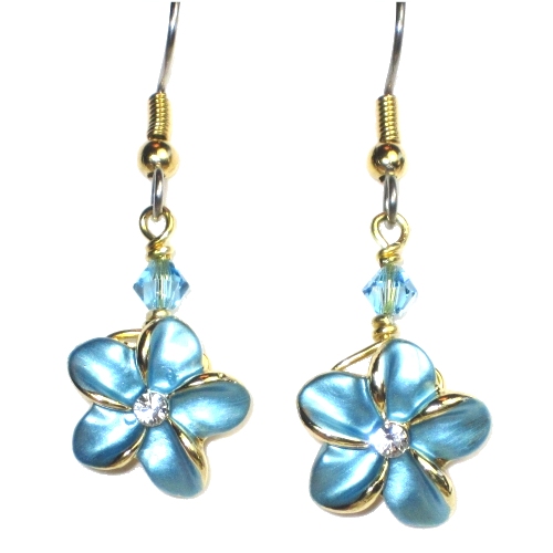 Aqua Classic Plumeria Earrings - Image 2