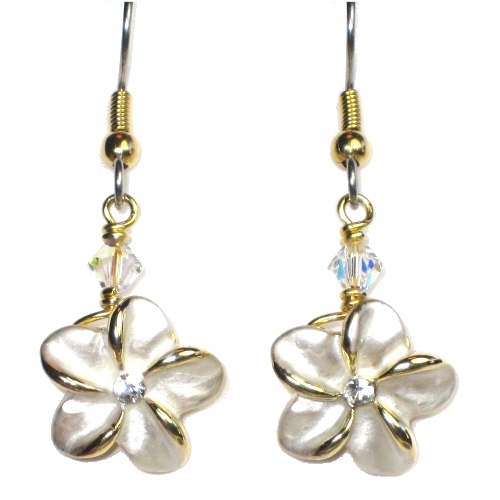 Crystal AB Classic Plumeria Earrings - Image 2
