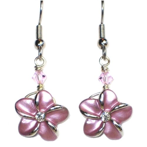 Lt. Rose Classic Plumeria Earrings