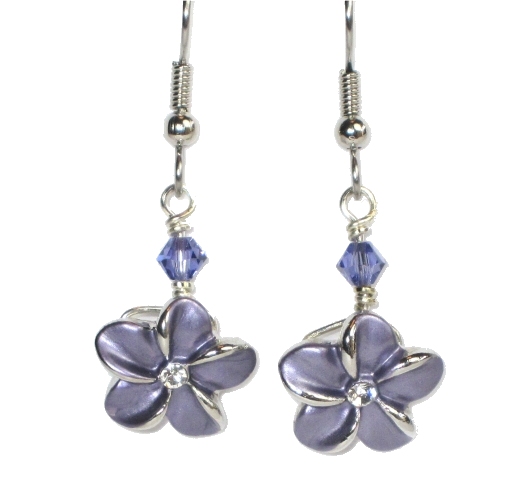 Tanzanite Classic Plumeria Earrings