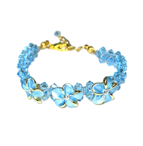 Aqua Plumeria Bracelet - Image 2