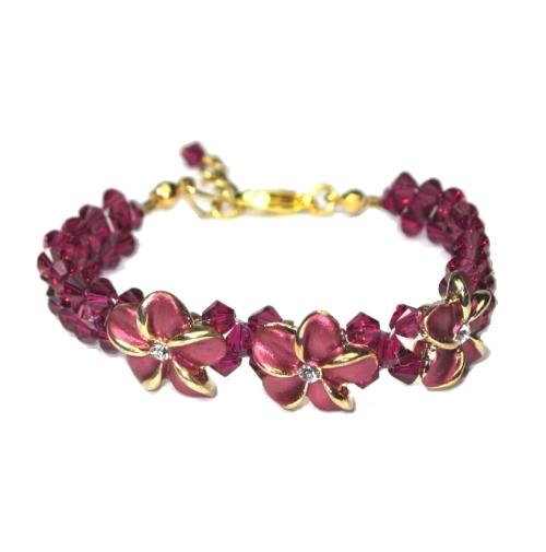 Ruby Plumeria Bracelet