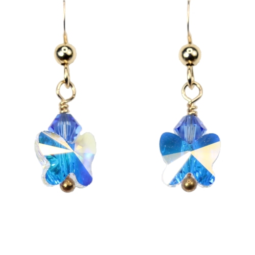 Sapphire September Birthstone Butterfly Earrings - Image 2
