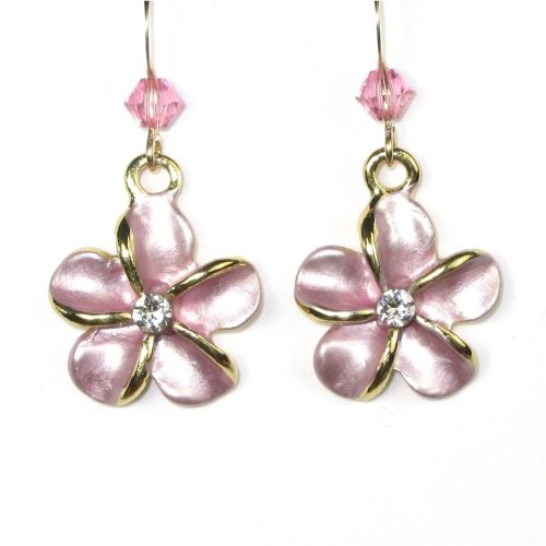 Lt. Rose Larger Plumeria Earrings