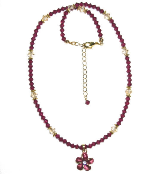 Ruby Single Plumeria Necklace
