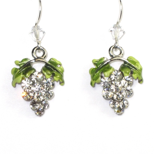 Crystal (Clear) Grape Earrings
