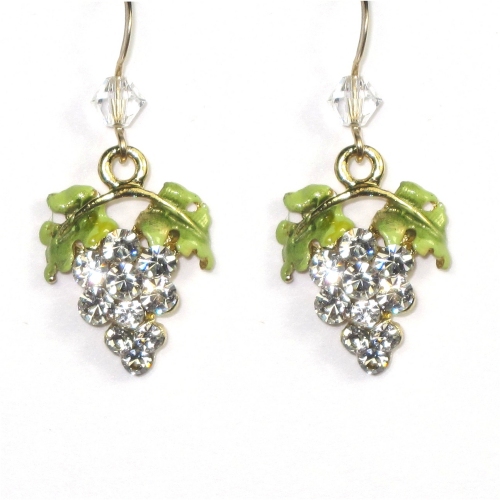 Crystal (Clear) Grape Earrings - Image 2