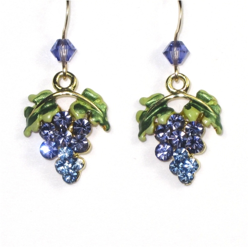 Tanzanite/Lt. Sapphire Grape Earrings - Image 2