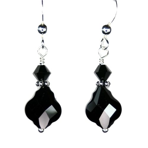 Small Baroque Swarovski® Crystal Earrings - Jet