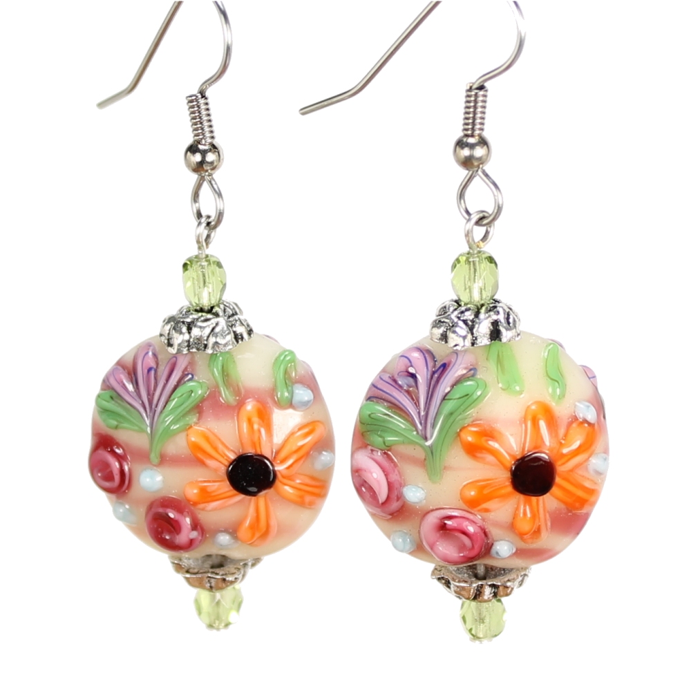 Wildflower Flower Coin Earrings