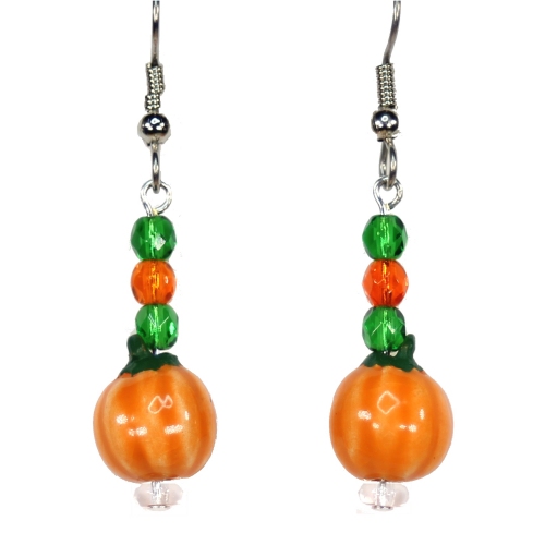 Pumpkin Teeny Tiny Peruvian Ceramic Earrings