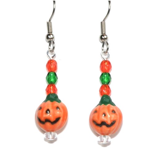 Jack-o-Lantern Teeny Tiny Peruvian Ceramic Earrings