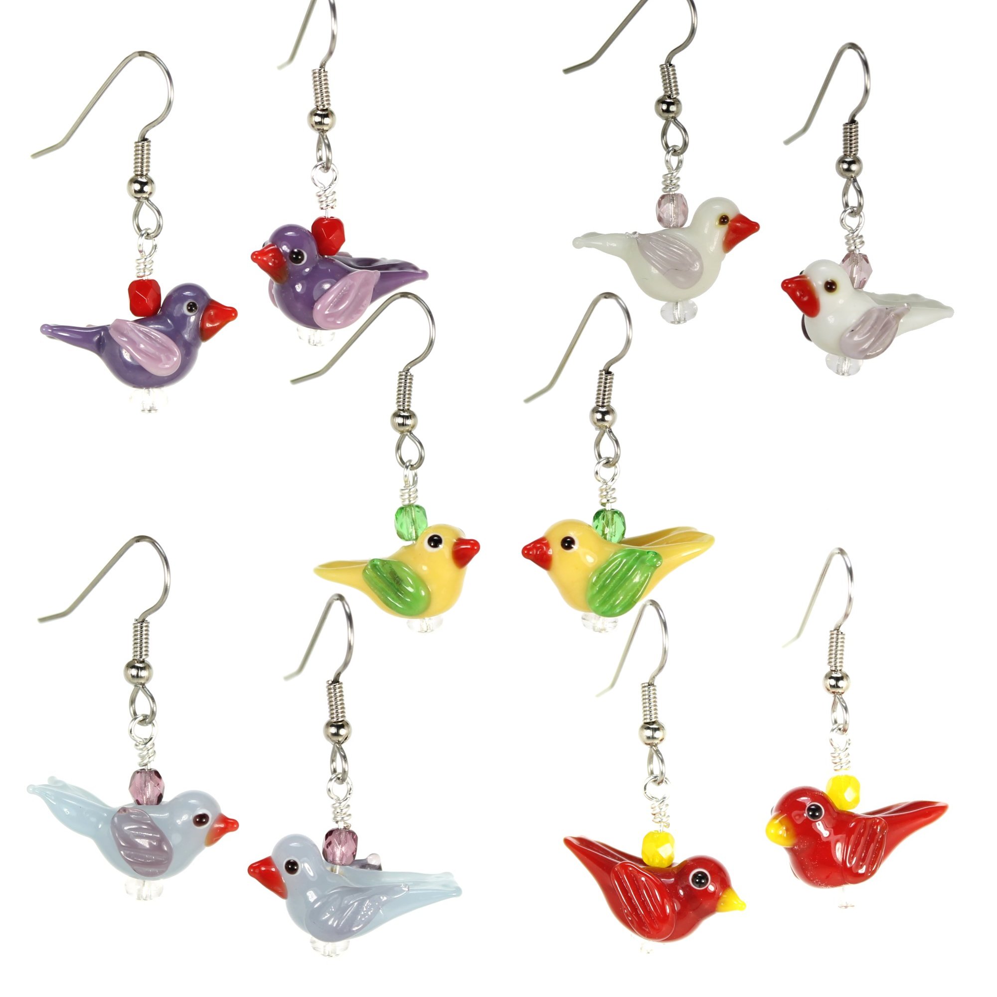 Bird Lampwork Earrings