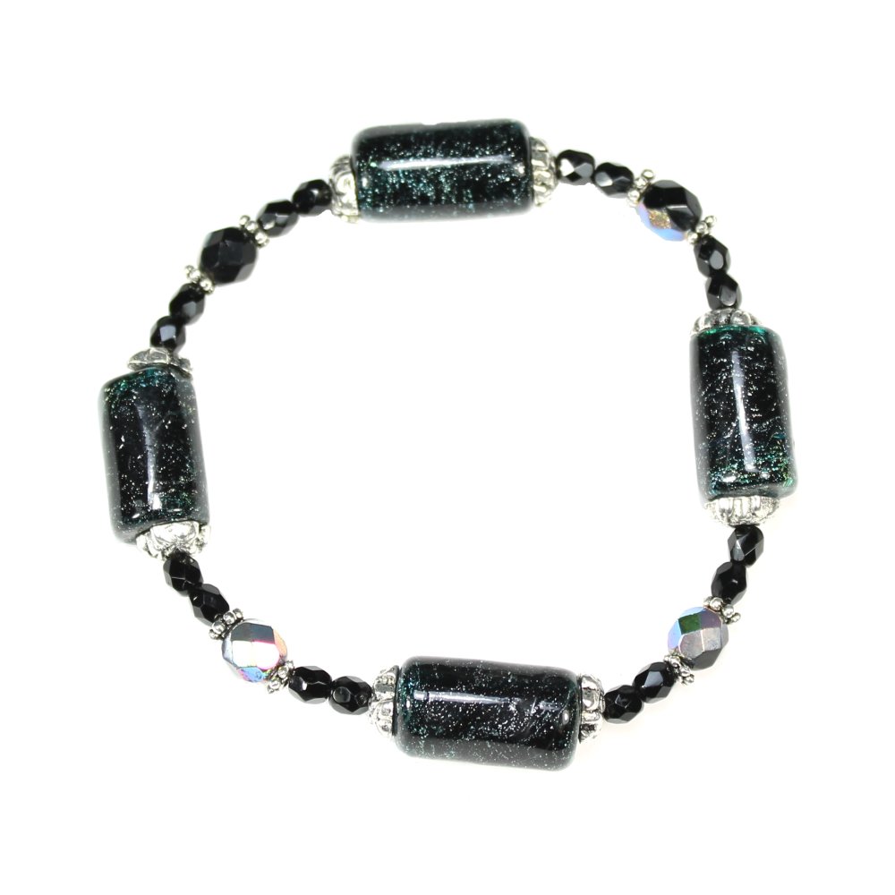 Black Dichroic Tube Bracelet