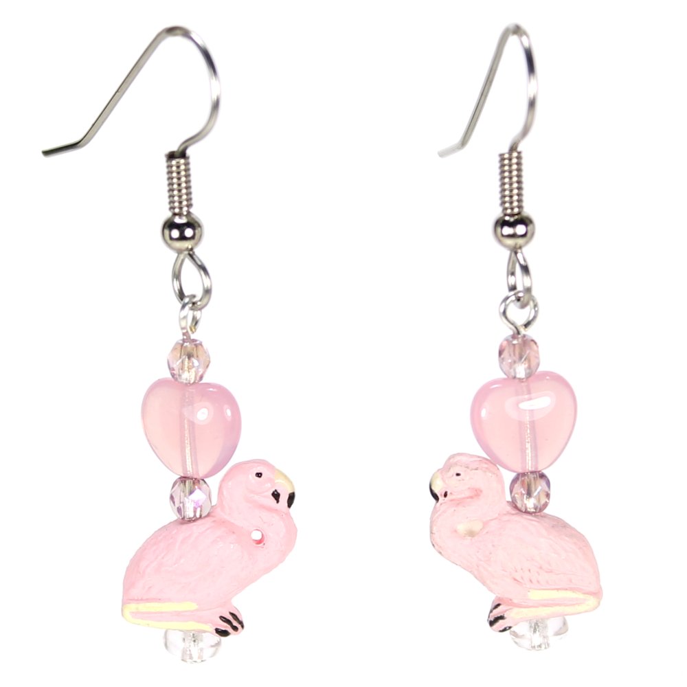Flamingo Teeny Tiny Peruvian Ceramic Earrings