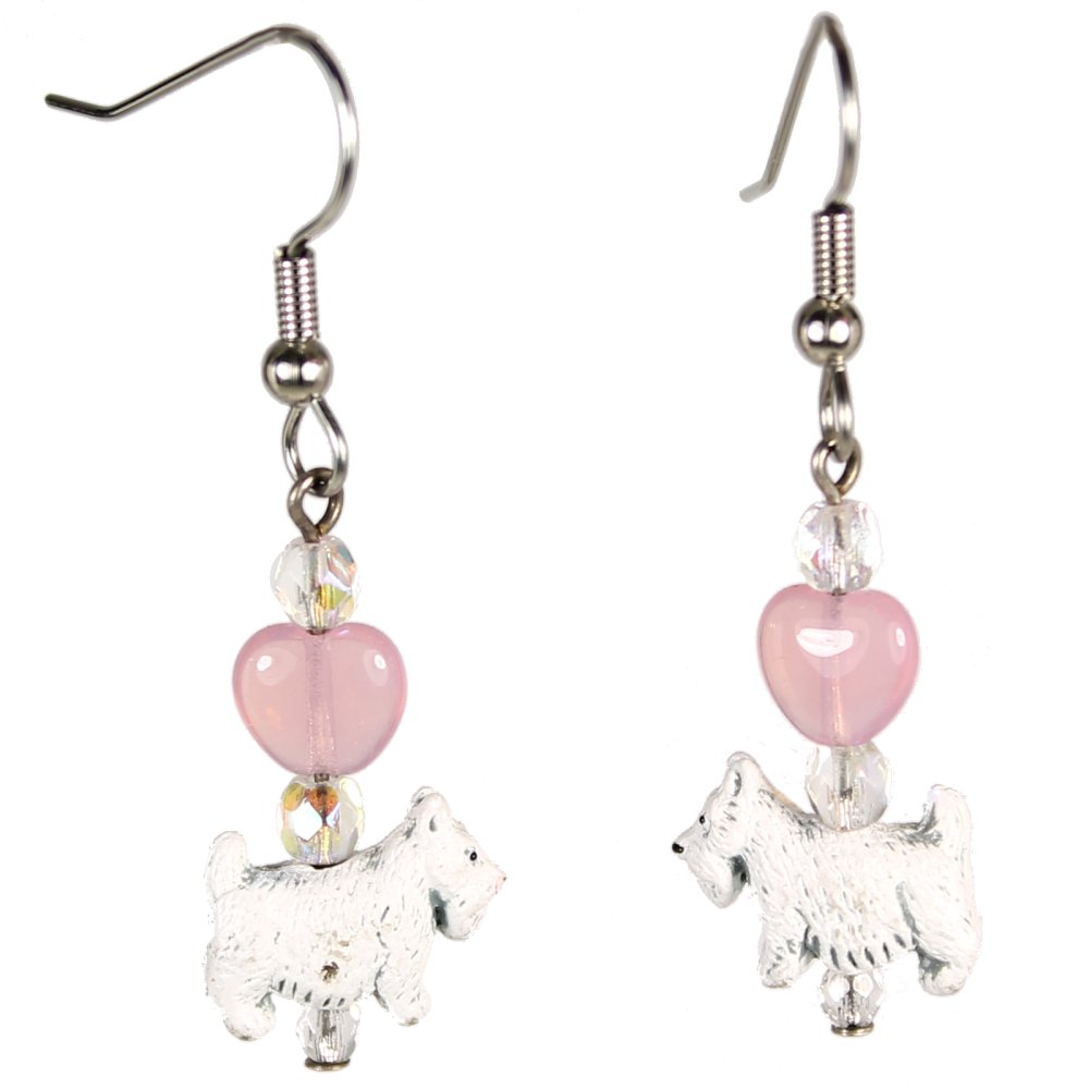 Westie Teeny Tiny Peruvian Ceramic Earrings