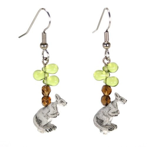 Kangaroo Teeny Tiny Peruvian Ceramic Earrings