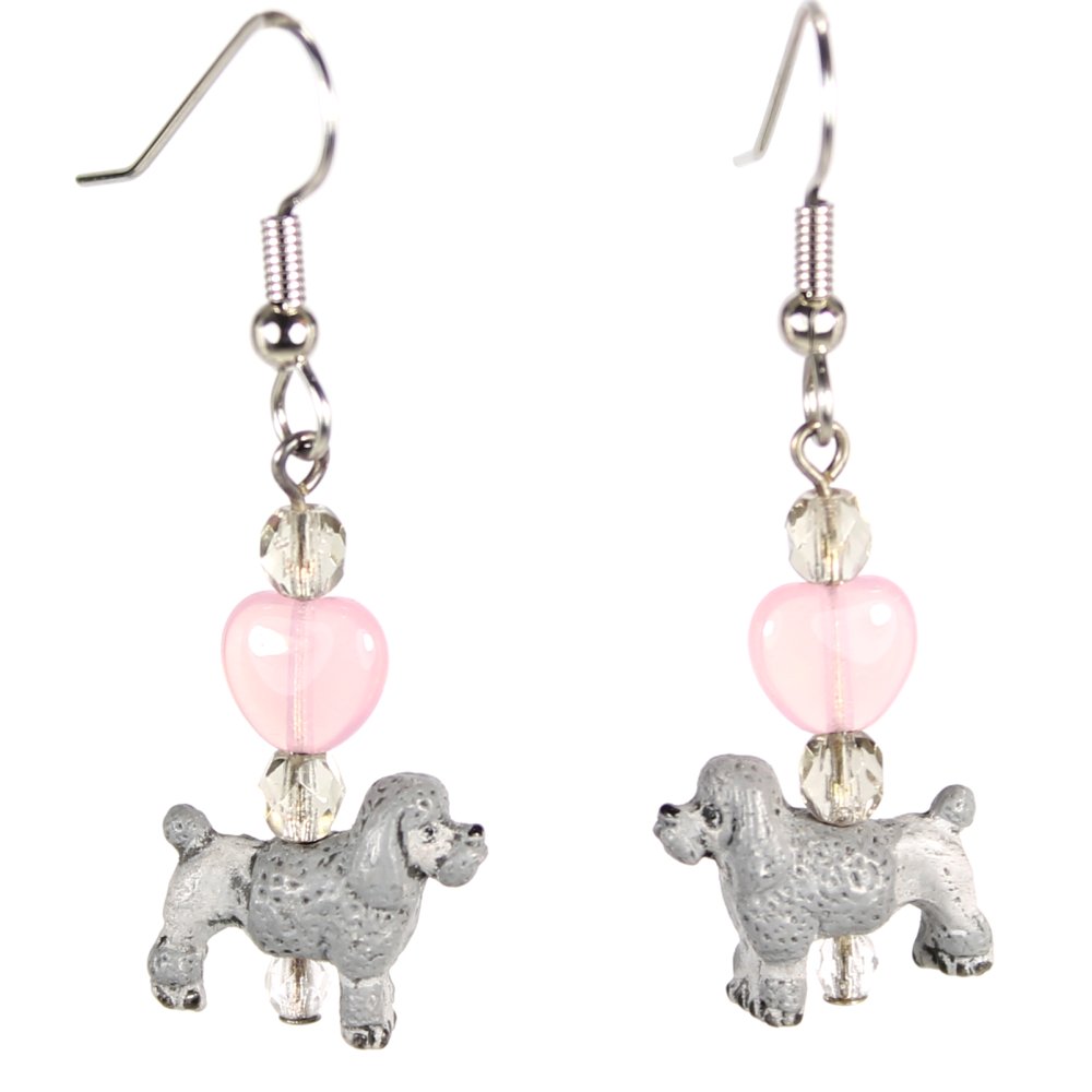 Gray Poodle Teeny Tiny Peruvian Ceramic Earrings
