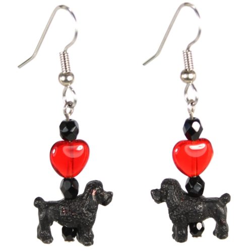 Black Poodle Teeny Tiny Peruvian Ceramic Earrings