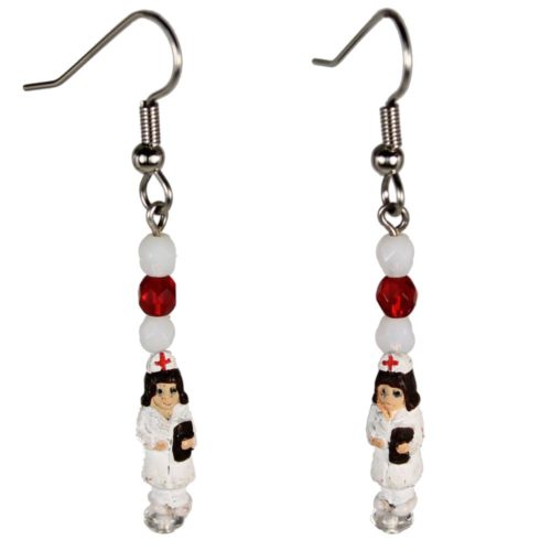 Nurse Teeny Tiny Peruvian Ceramic Earrings
