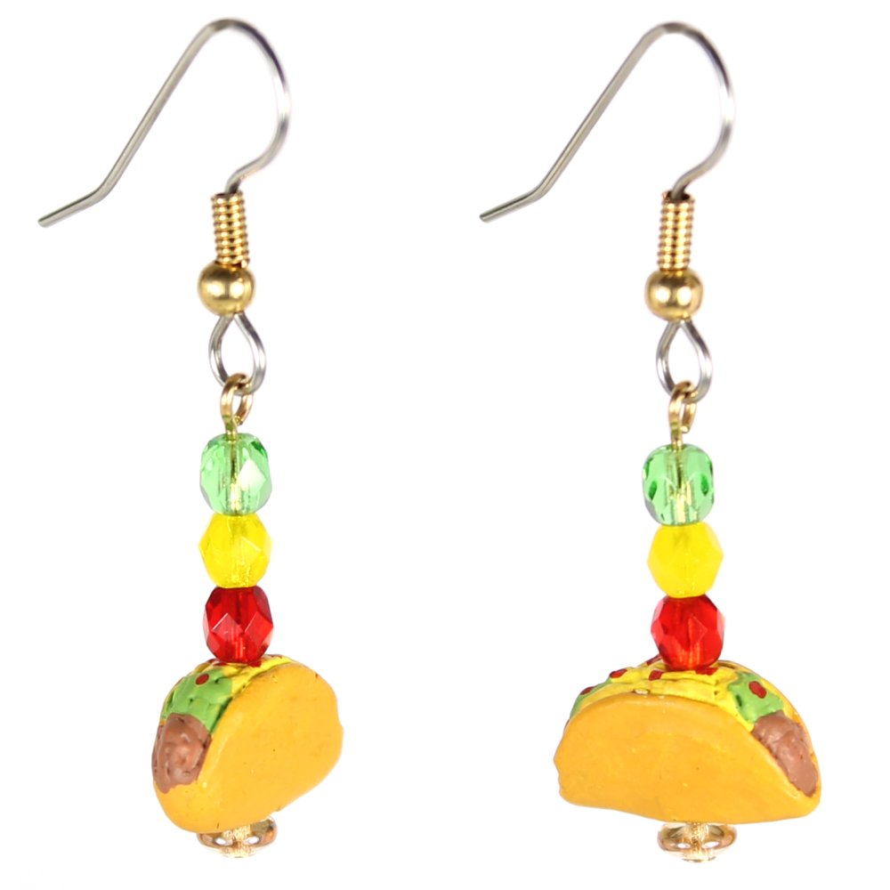 Taco Teeny Tiny Peruvian Ceramic Earrings