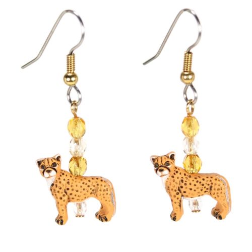 Cheetah Teeny Tiny Peruvian Ceramic Earrings