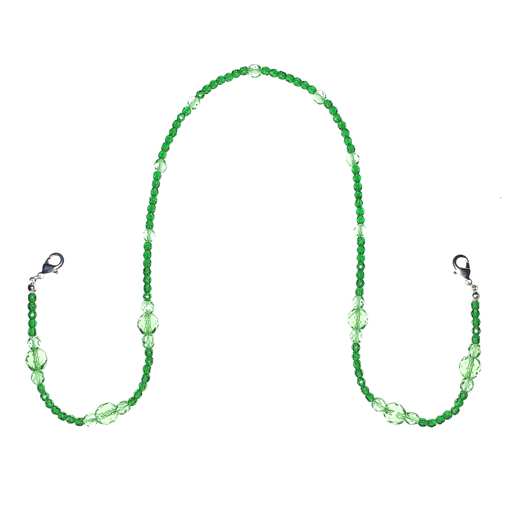 Green Czech Glass Mask Holder