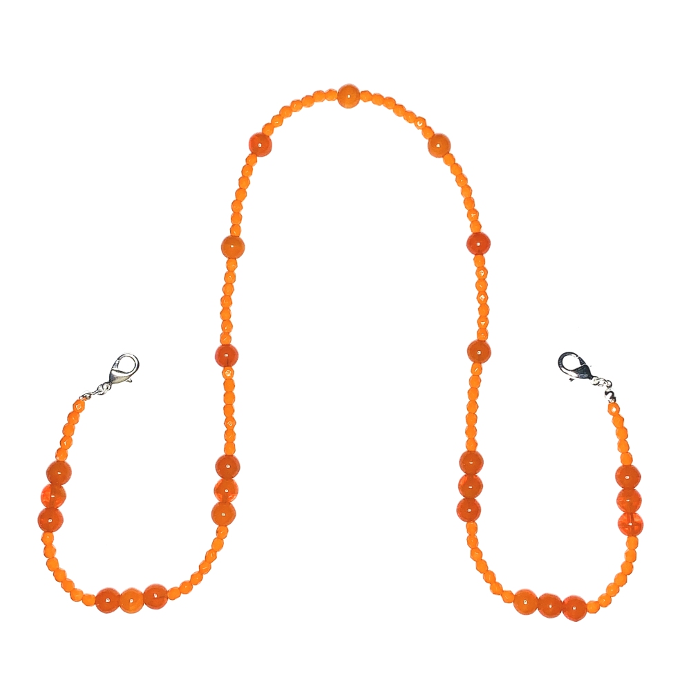 Orange Czech Glass Mask Holder