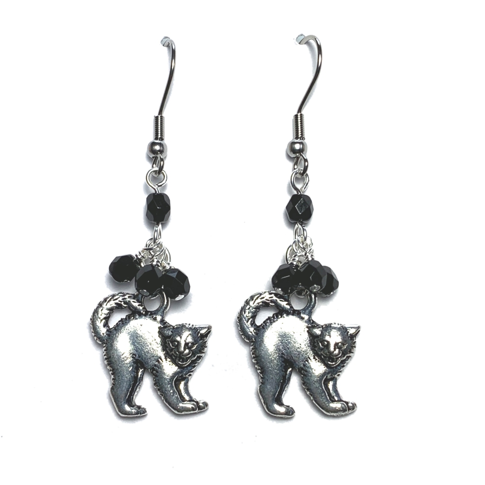 Cat Halloween Charm Earrings