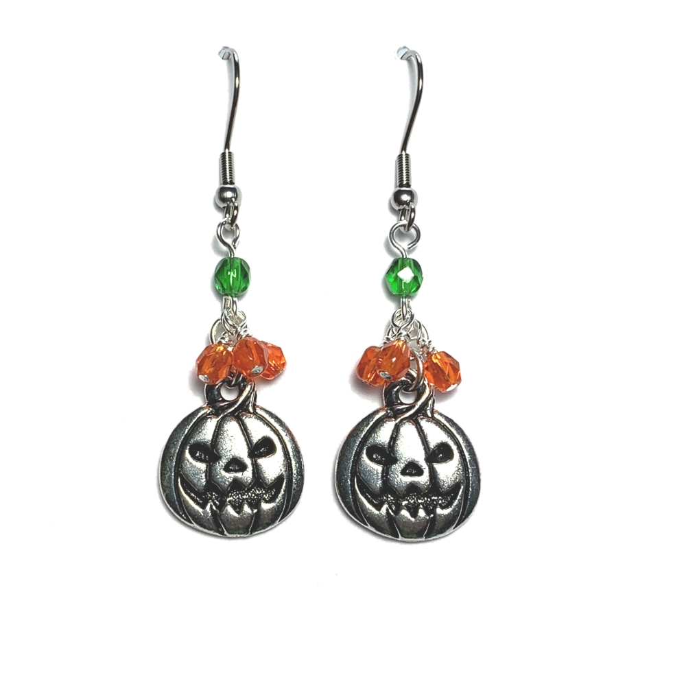 Jack-o-Lantern Charm Earrings