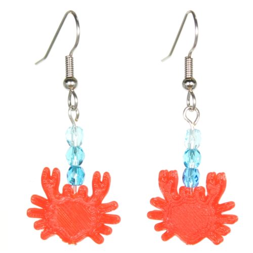 Crab 3D Printed Earrings