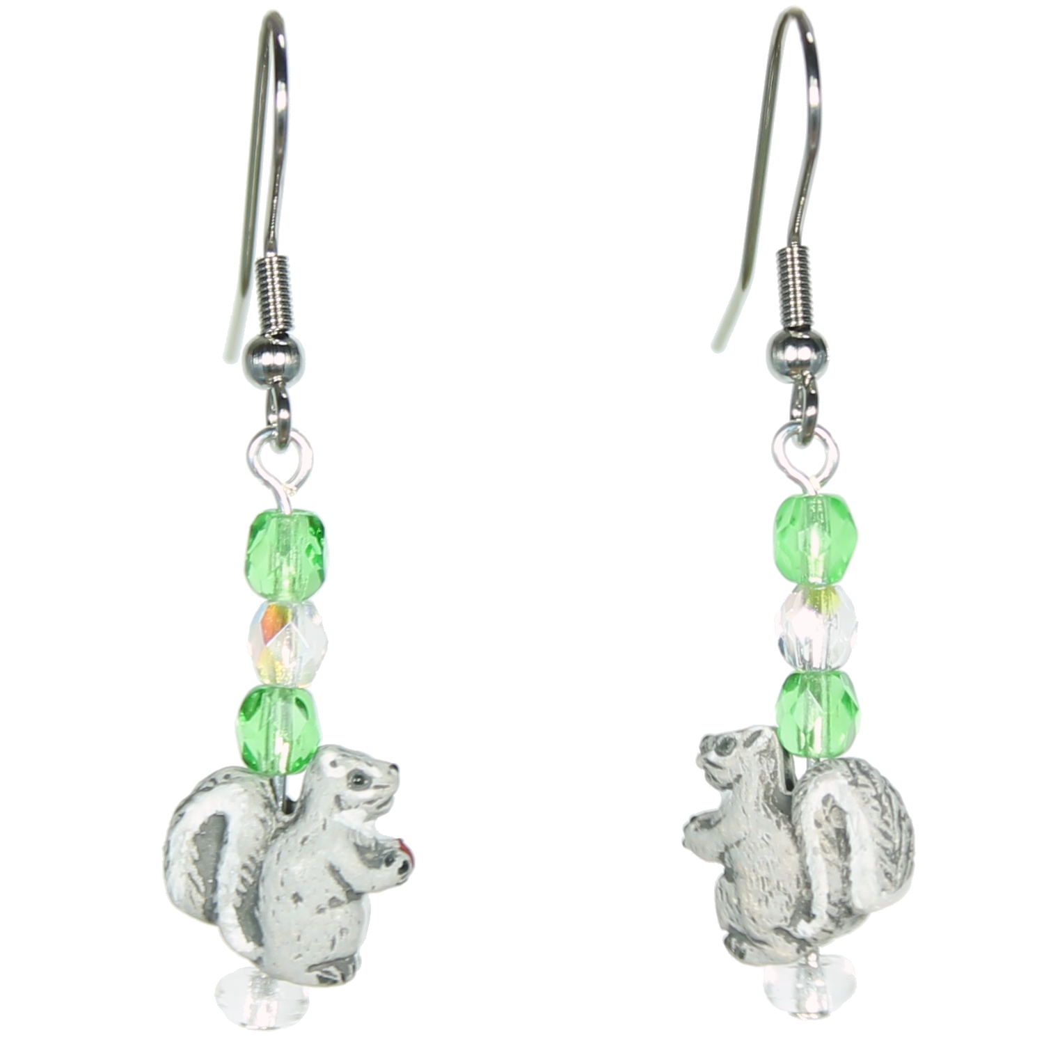 Squirrel Teeny Tiny Peruvian Ceramic Earrings