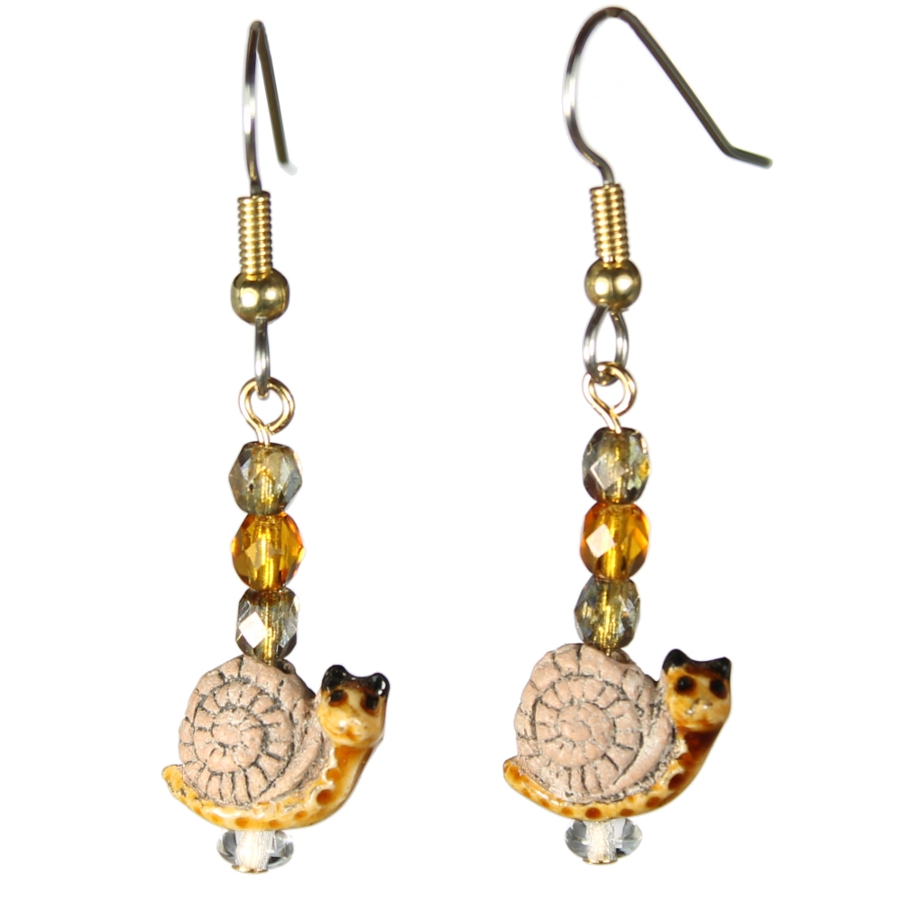 Snail Teeny Tiny Peruvian Ceramic Earrings
