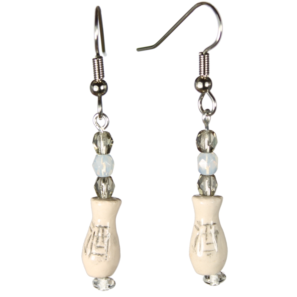 Sake Bottle Teeny Tiny Peruvian Ceramic Earrings