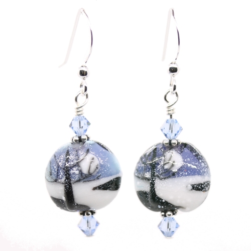 Snow Night Lentil Earrings