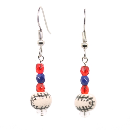 Baseball Peruvian Ceramic Earrings - Image 2
