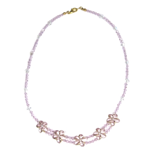 Lt. Rose Five Plumeria Necklace - Image 2