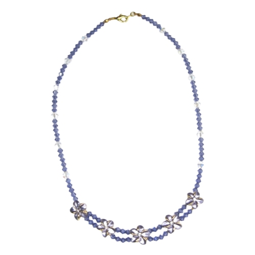 Tanzanite Five Plumeria Necklace - Image 2