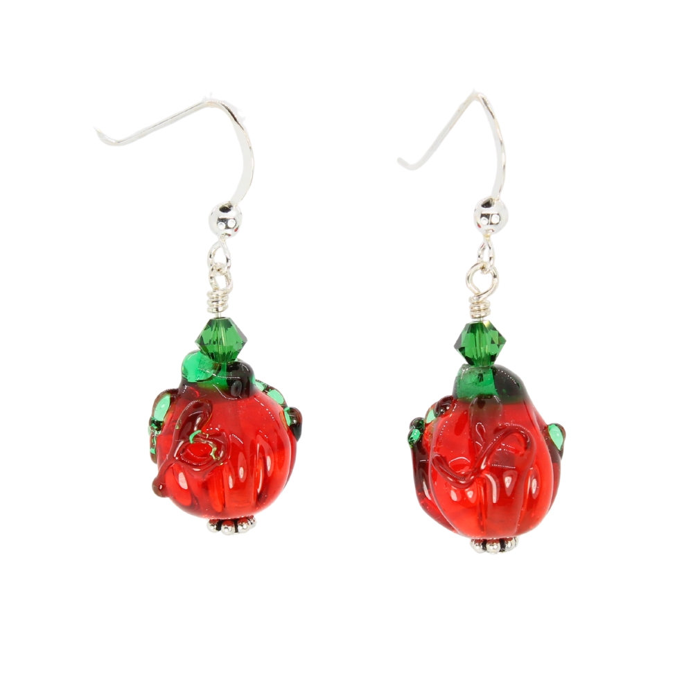Transparent Pumpkin Earrings - Beads by Nicole