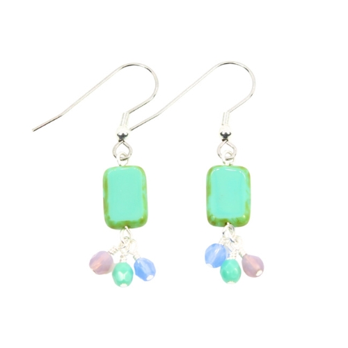 Peacock Table Cut Bird Inspired Earrings