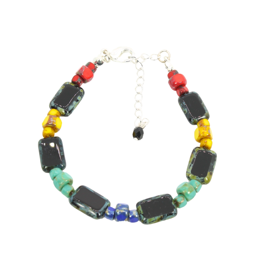 Raven Table Cut Bird Inspired Bracelet