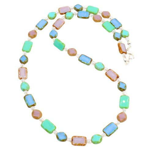 Peacock Table Cut Bird Inspired Necklace