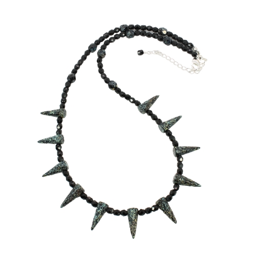 Picasso Czech Glass Spike Necklace
