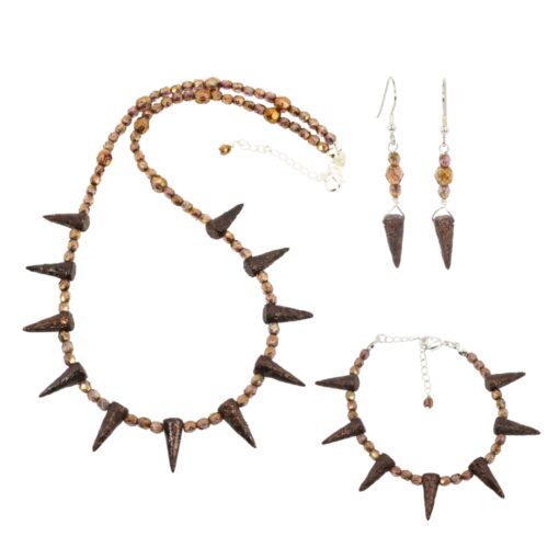 Bronze Czech Glass Spike Set