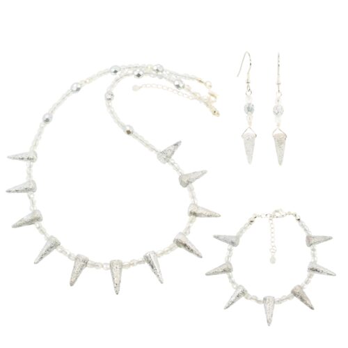 Silver Czech Glass Spike Set