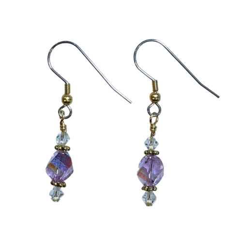 Blue Deluxe Plumeria Swarovski Crystal Earrings