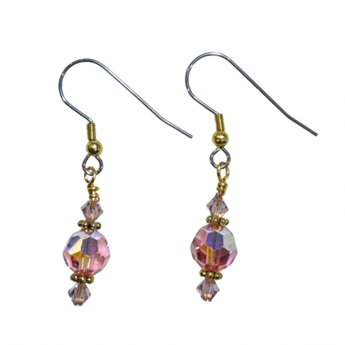 Purple Deluxe Plumeria Swarovski Crystal Earrings - Image 2