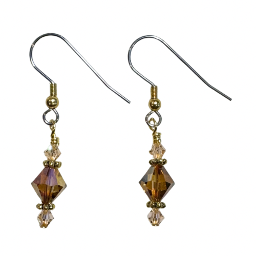 Yellow Deluxe Plumeria Swarovski Crystal Earrings