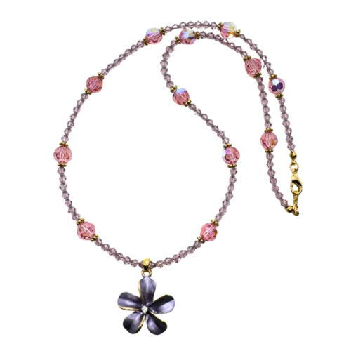 Purple Deluxe Plumeria Necklace - Image 2